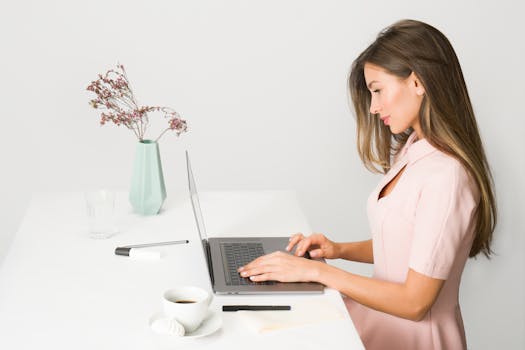 calm workspace with a coffee cup