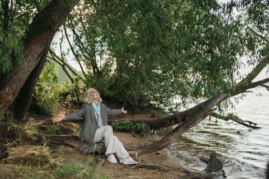 a person meditating in a peaceful environment