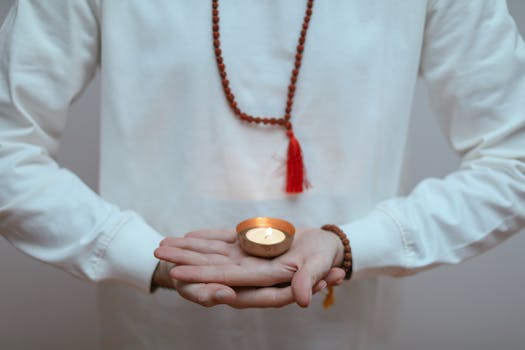 a person meditating in a quiet space