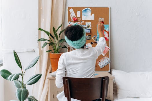 person meditating at desk