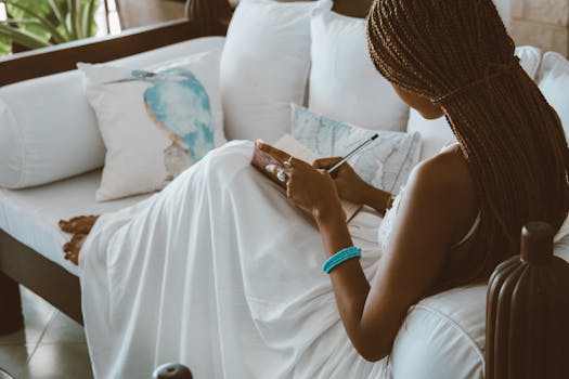 person journaling in a calm setting