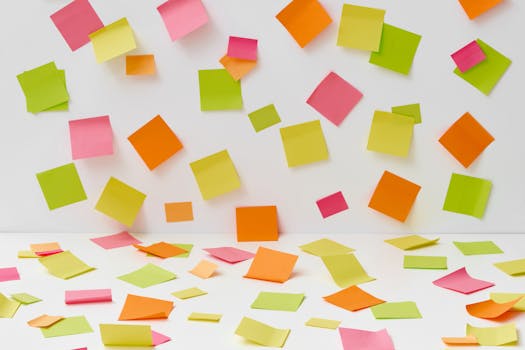 colorful sticky notes for brainstorming