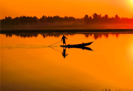 calm nature scene with a river