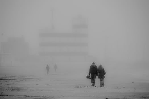 person walking in nature