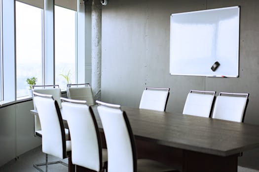 A professional preparing for a presentation with calming breath