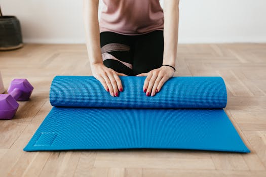 yoga mat and accessories