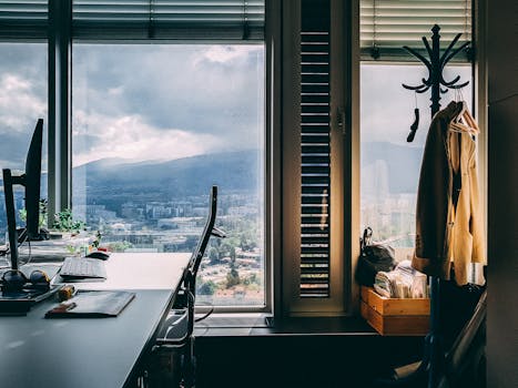 image of a calm workspace with plants